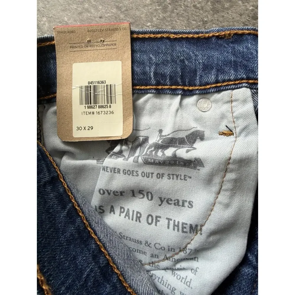 Levi's 511 Men's Slim Fit Stretch Jeans Blue 30x29 NWT Sits Below Waist